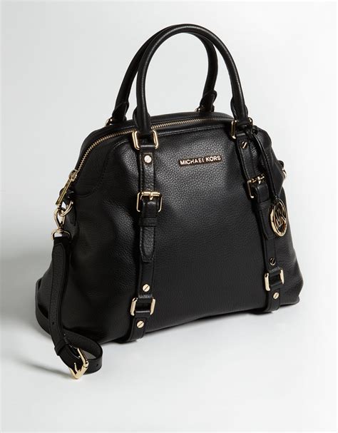 michael michael kors bedford belted large leather satchel black|michael michael kors bedford large east west satchel .